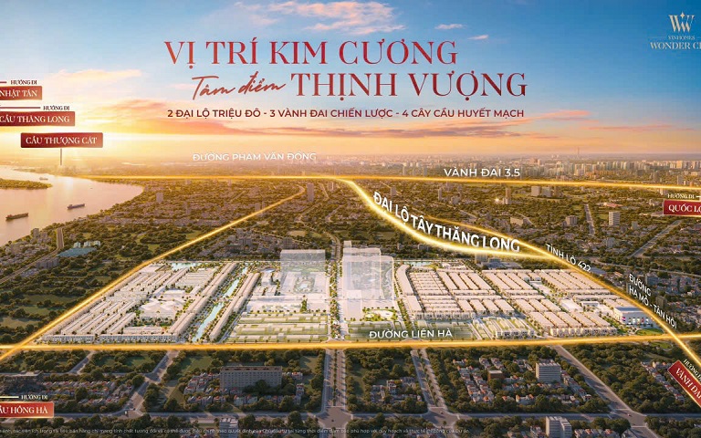 Vị trí Vinhomes Wonder City Đan Phượng