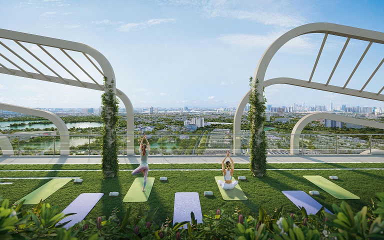 Không gian xanh Sân Thượng Galia Hanoi Yên Sở Hoàng Mai