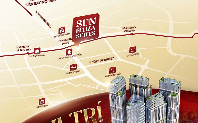 Vị trí Sun Feliza Suites - Sun Cầu Giấy Xuân Thủy