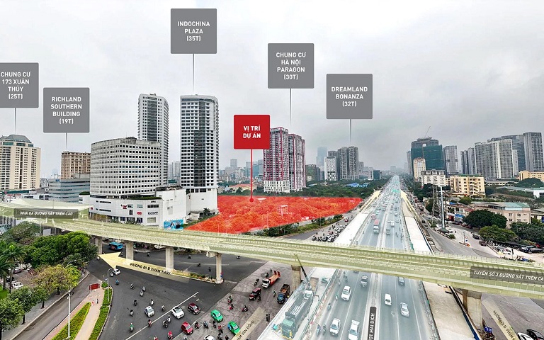 Vị trí dự án Sun Grand City Xuân Thủy Cầu Giấy | Sun Group